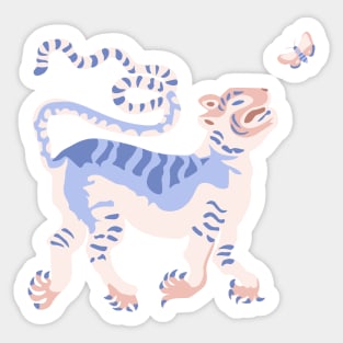 Tibetan Tiger and Butterfly Sticker